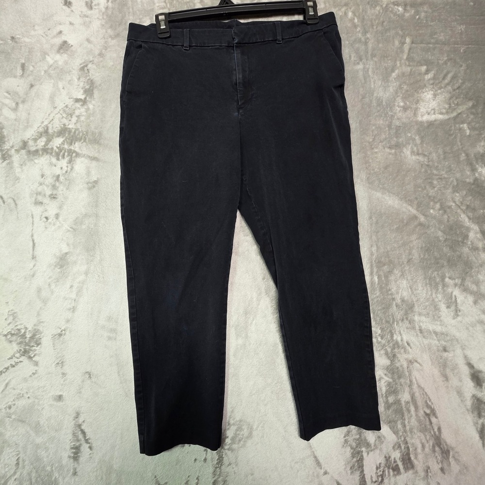 Gap Womens Black Stretch Chino Ankle Pants Size 16 Flat Front Trouser
